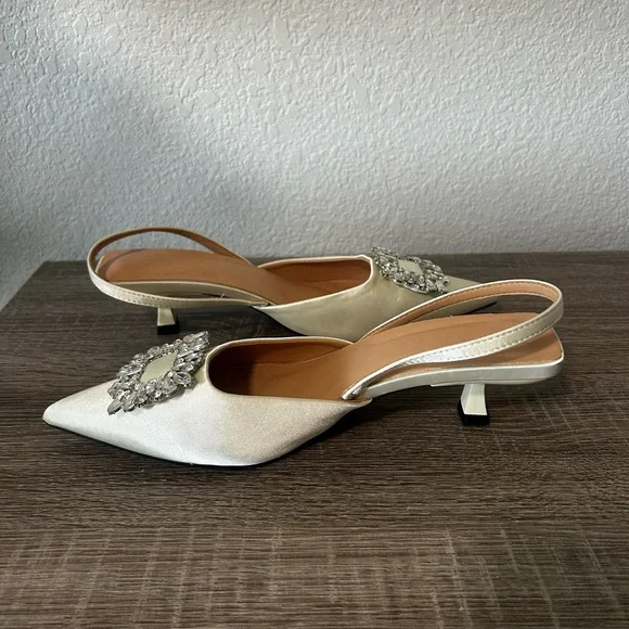 Bejeweled Slingback Kitten Heels - Picture 5 of 6